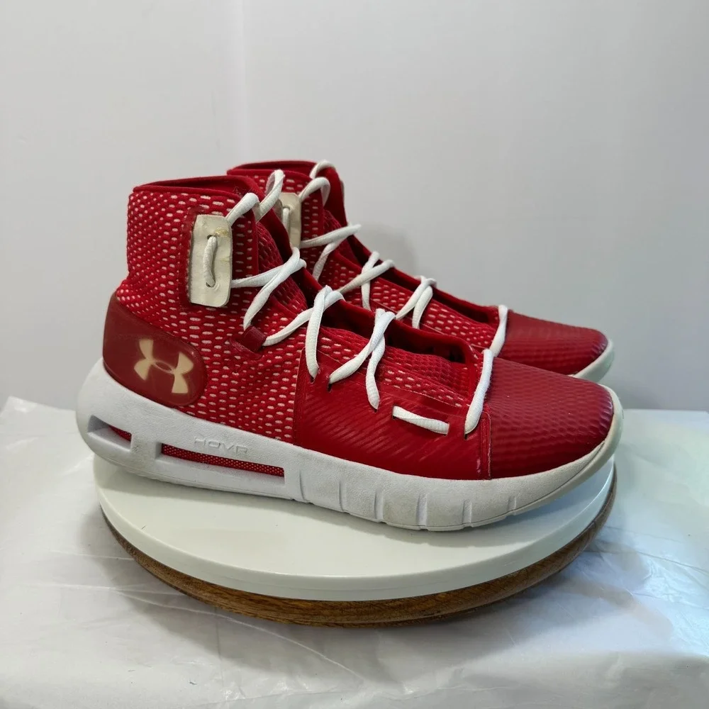 Size 7 - Under Armour HOVR Havoc Mid Red Performance Basketball Shoe 3020617 Men